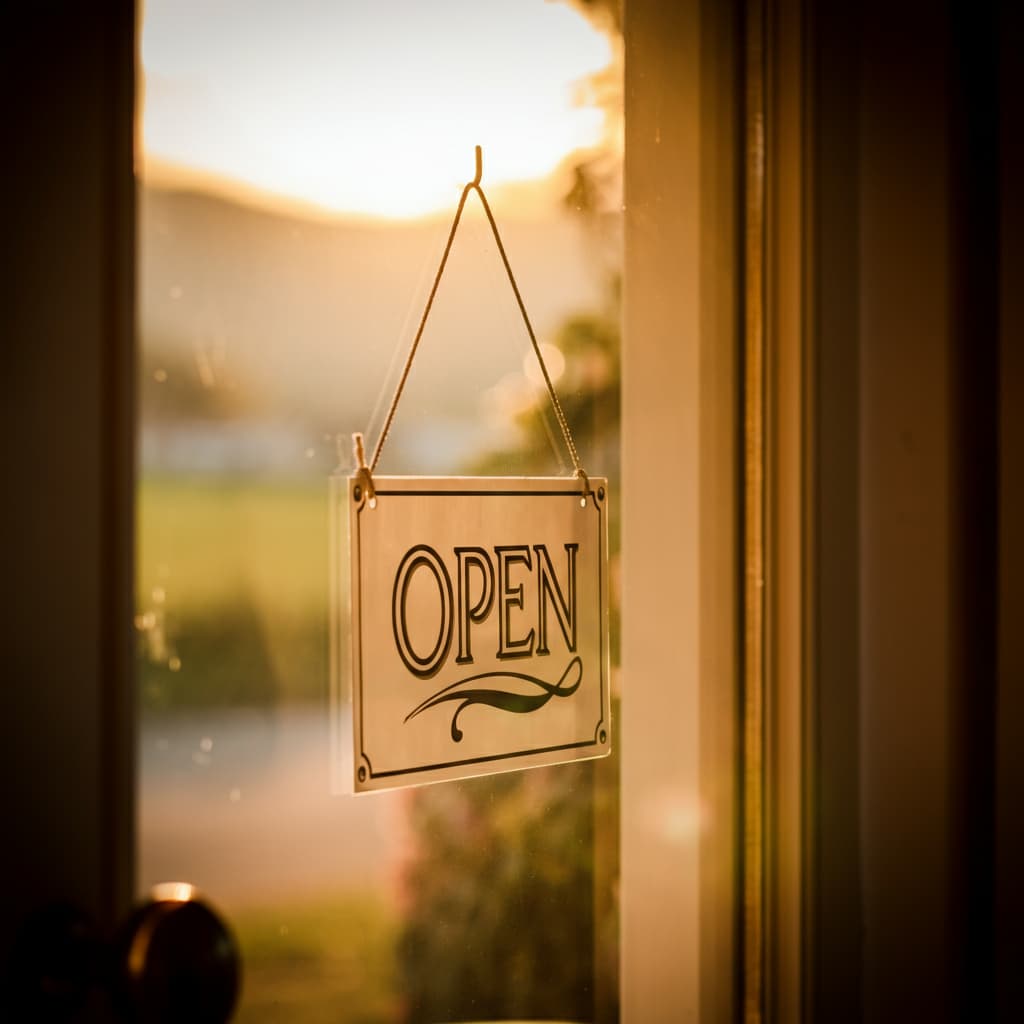 Open Sign in a Small Business